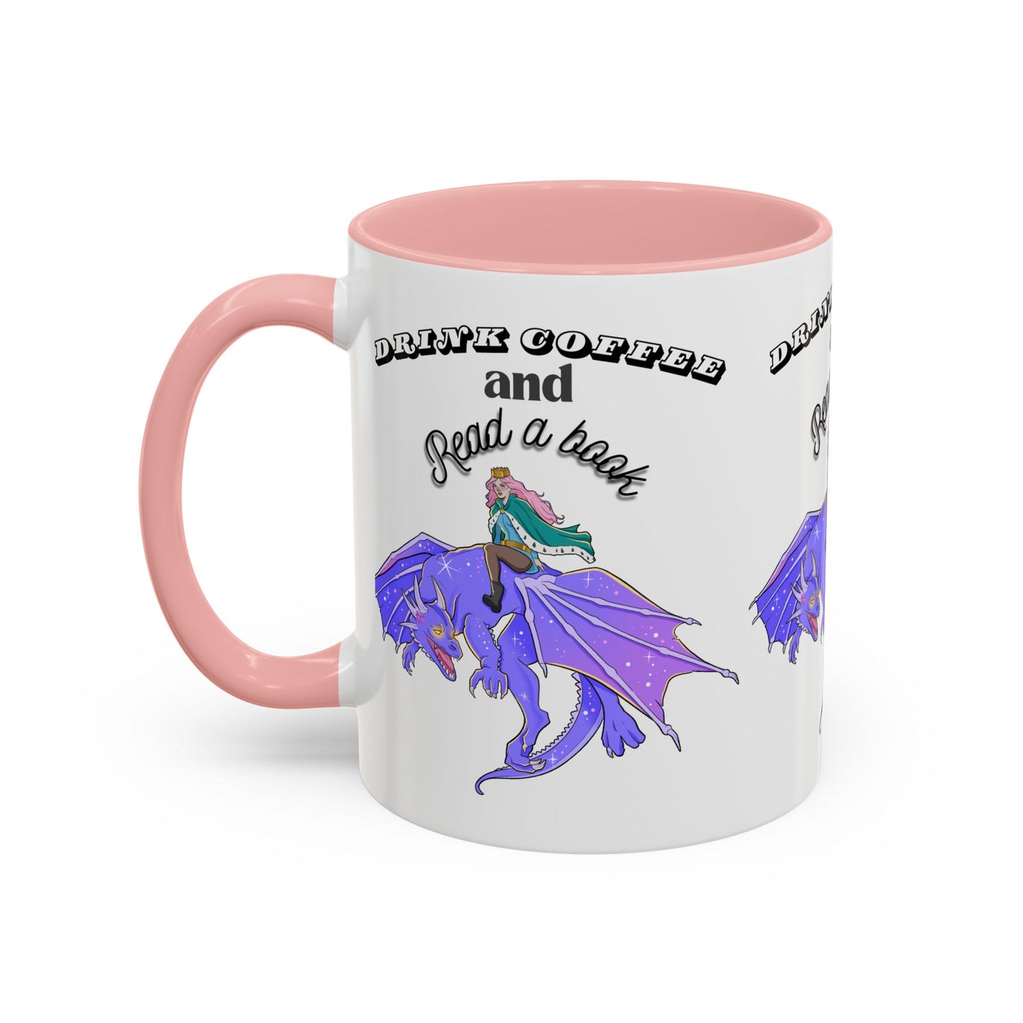 Fantasy Coffee Mug, Drink Coffee and Read a Book, Gift for Book Lovers, Dragon Themed Mug, Coffee Lover Gift, Reading Enthusiast