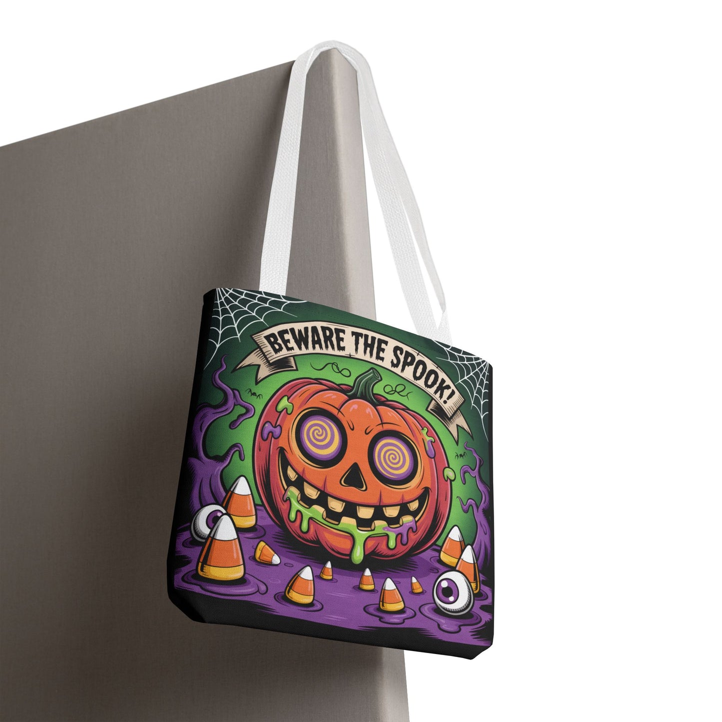 Halloween Tote Bag - Scary Fun, Trick or Treat, Pumpkin Design, Reusable Shopping Bag, Fall Decor, Spooky Spirit