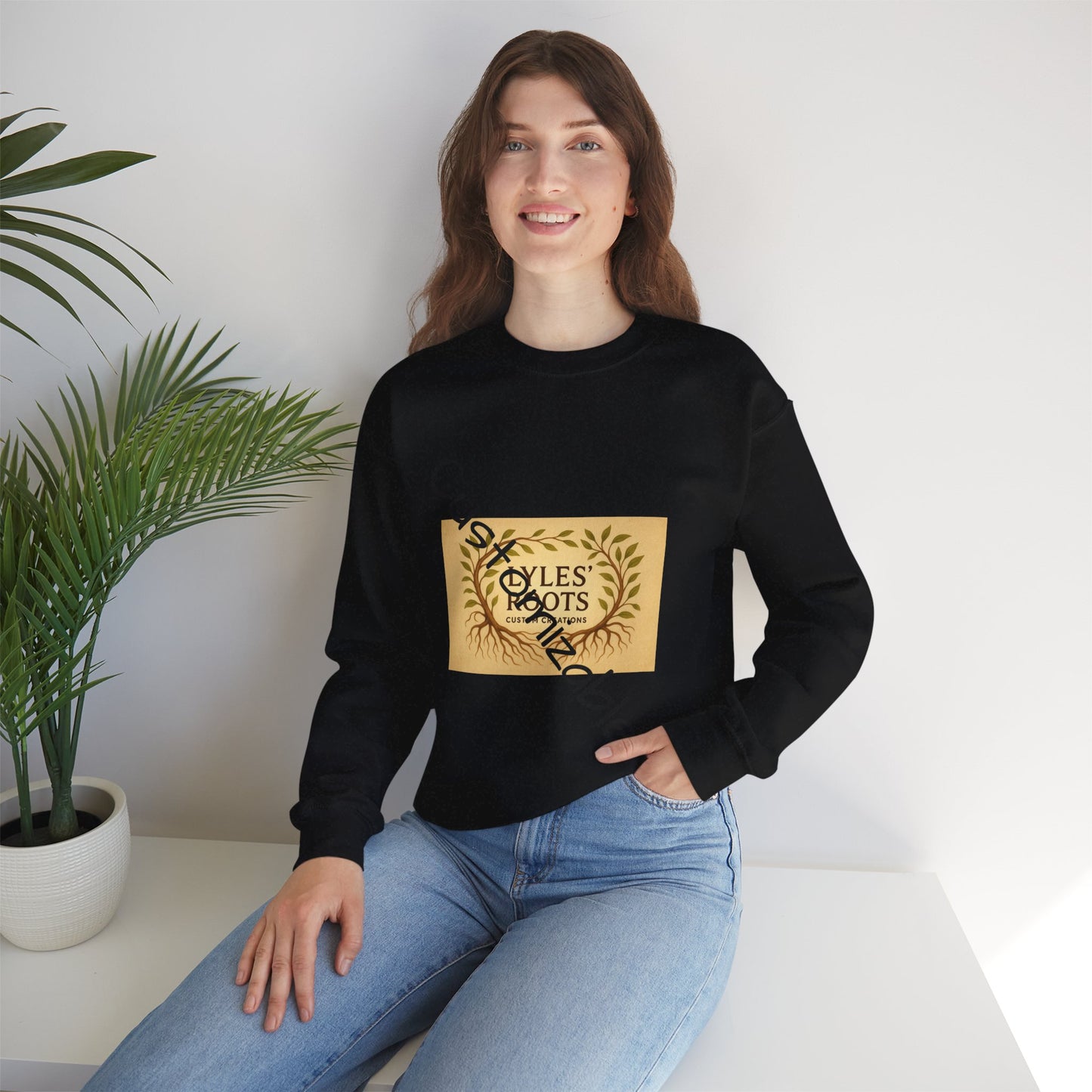 Vintage-Inspired Cozy Crewneck Sweatshirt — Customizable Embroidery