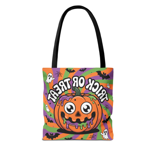 Halloween Tote Bag - Scary Fun, Trick or Treat, Pumpkin Design, Reusable Shopping Bag, Fall Decor, Spooky Spirit