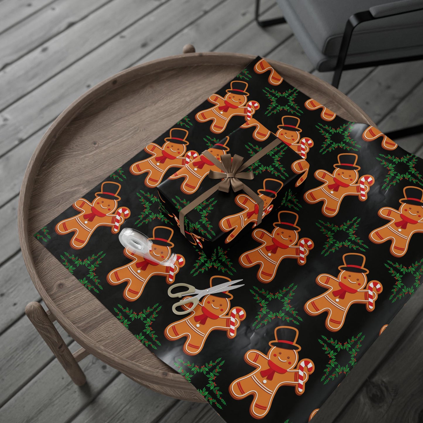 Festive Wrapping Paper - Holiday Cheer, Gift Wrap, Christmas Decor, Seasonal Wrap, Gingerbread Design, Reindeer Print, Celebration