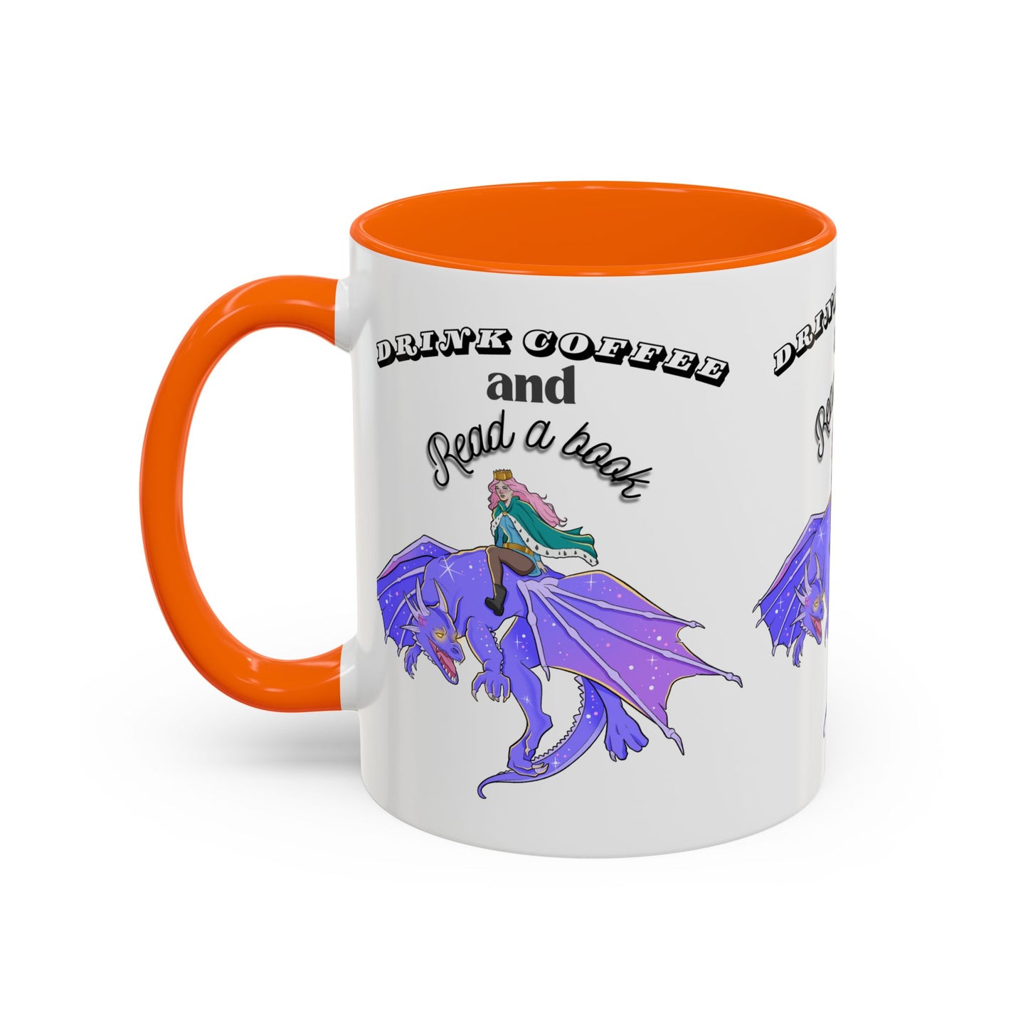 Fantasy Coffee Mug, Drink Coffee and Read a Book, Gift for Book Lovers, Dragon Themed Mug, Coffee Lover Gift, Reading Enthusiast