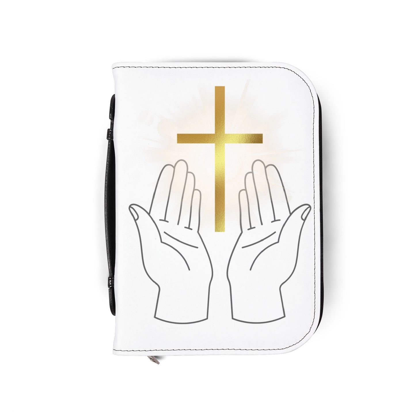Christian Bible Cover with Cross and Hands, Religious Gifts, Church Supplies, Inspirational Accessories, Baptism or Confirmation