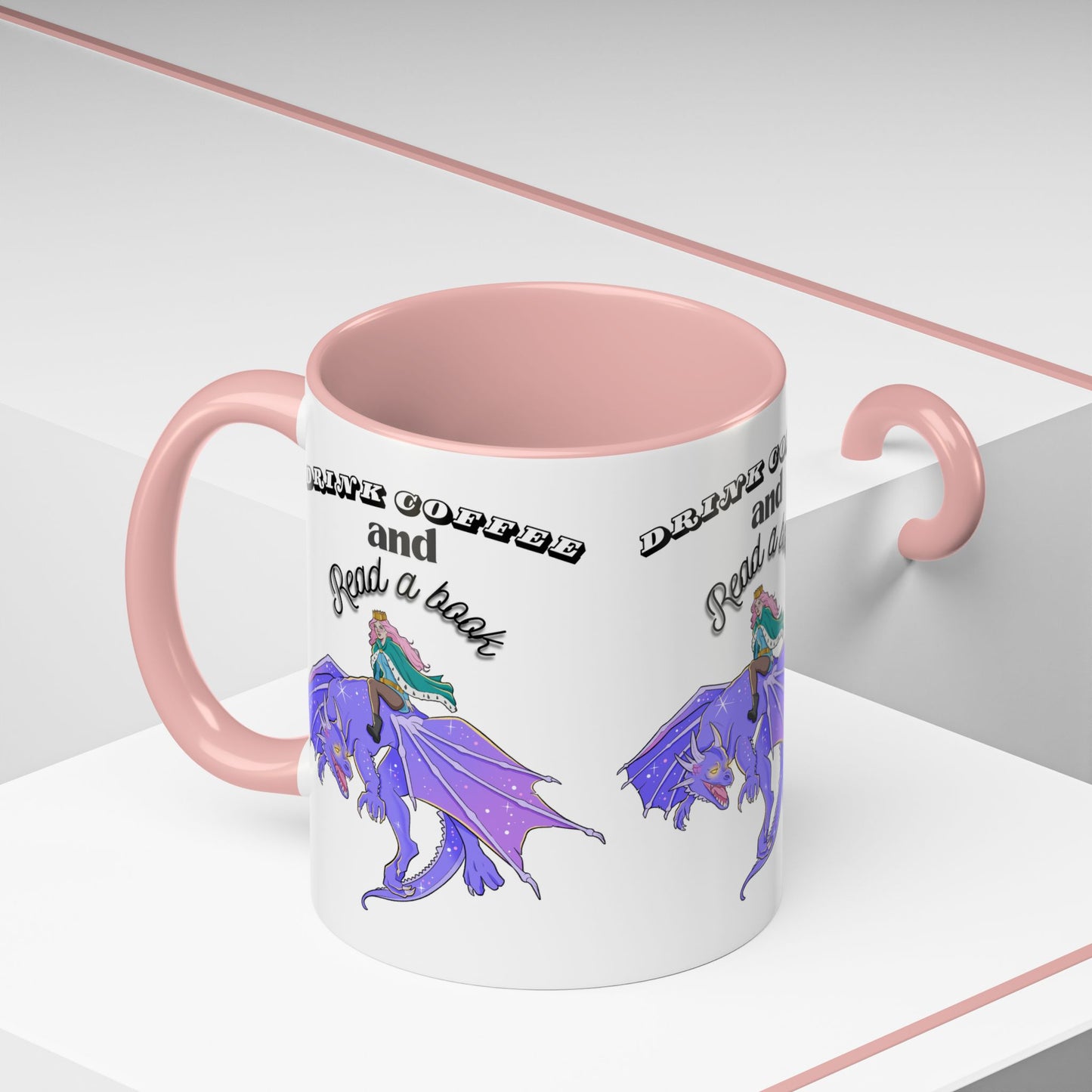 Fantasy Coffee Mug, Drink Coffee and Read a Book, Gift for Book Lovers, Dragon Themed Mug, Coffee Lover Gift, Reading Enthusiast