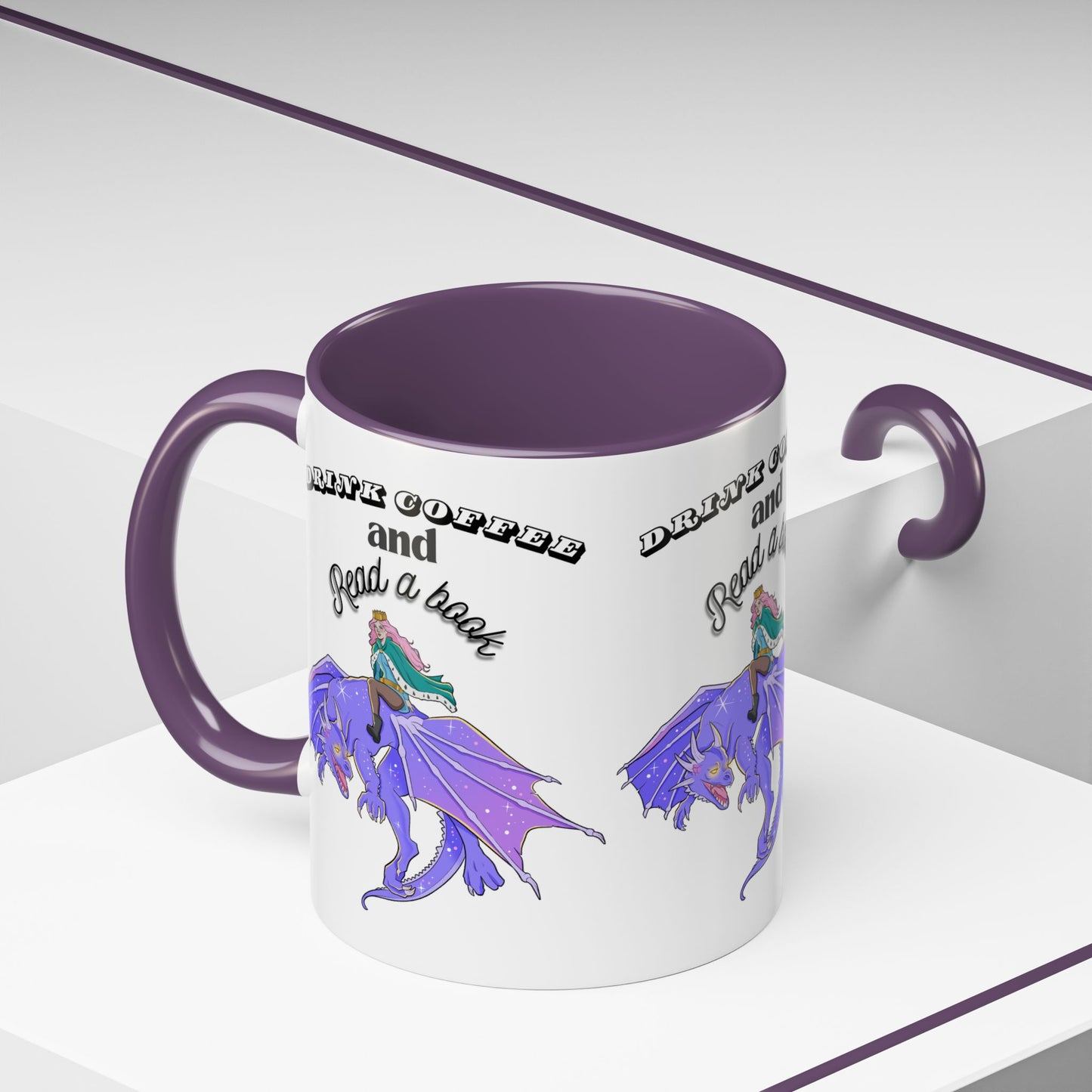 Fantasy Coffee Mug, Drink Coffee and Read a Book, Gift for Book Lovers, Dragon Themed Mug, Coffee Lover Gift, Reading Enthusiast