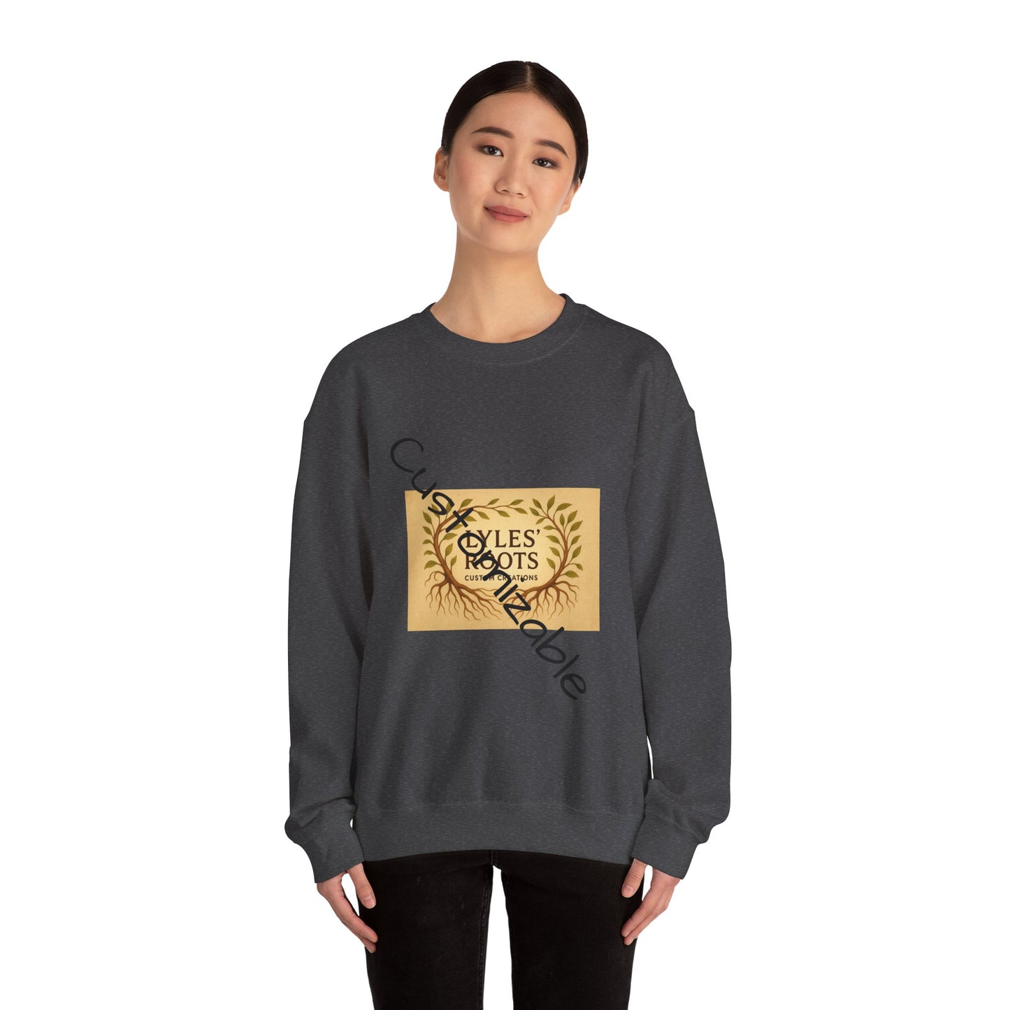 Vintage-Inspired Cozy Crewneck Sweatshirt — Customizable Embroidery