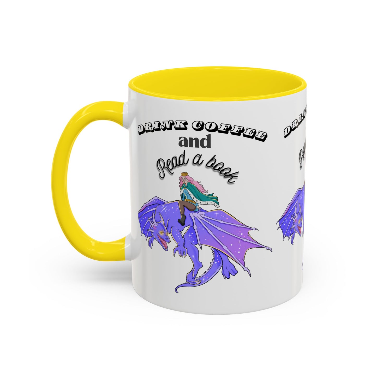 Fantasy Coffee Mug, Drink Coffee and Read a Book, Gift for Book Lovers, Dragon Themed Mug, Coffee Lover Gift, Reading Enthusiast