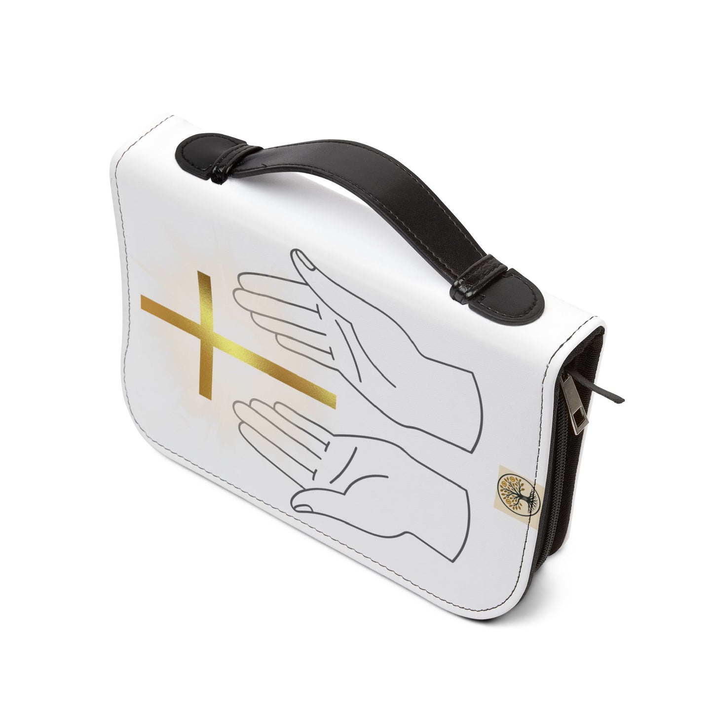 Christian Bible Cover with Cross and Hands, Religious Gifts, Church Supplies, Inspirational Accessories, Baptism or Confirmation