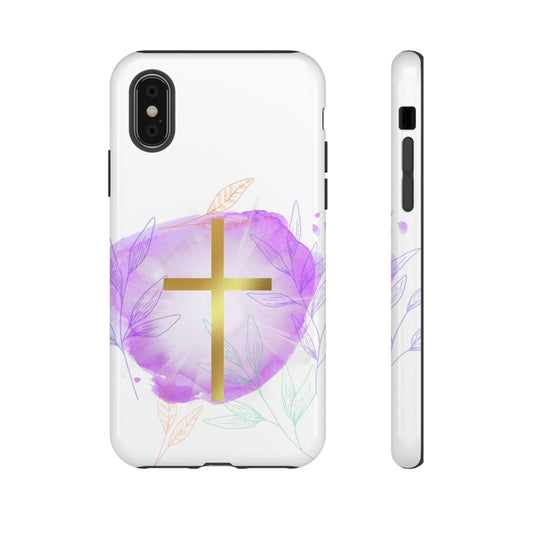 Christian Phone Case with Purple Floral Design, Tough and Stylish Smartphone Cover for Faith Lovers, Gift for Religious Friends, [...]