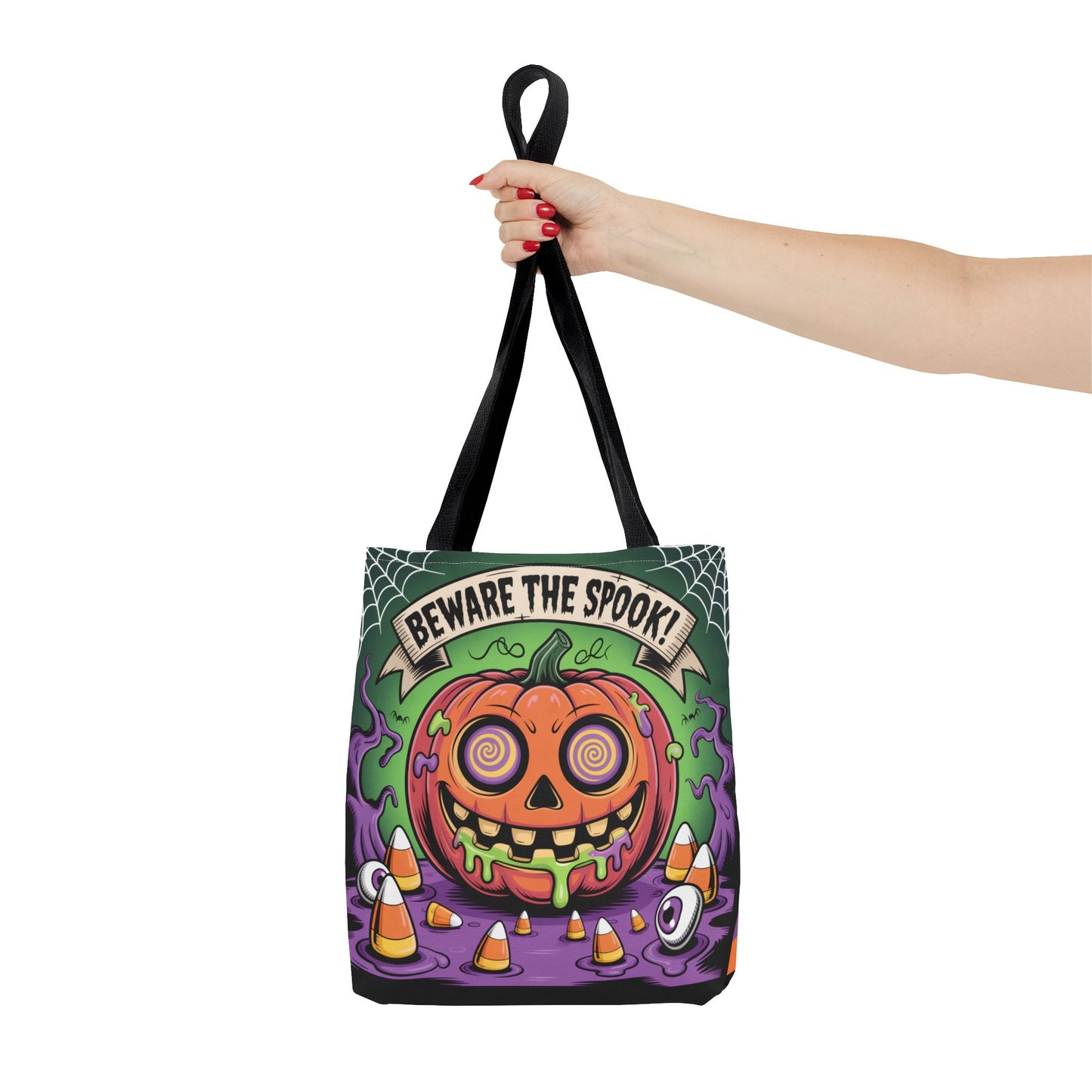 Halloween Tote Bag - Scary Fun, Trick or Treat, Pumpkin Design, Reusable Shopping Bag, Fall Decor, Spooky Spirit