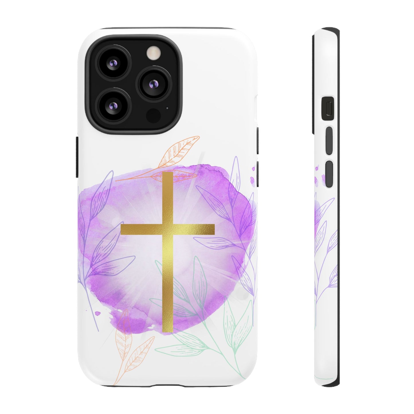 Christian Phone Case with Purple Floral Design, Tough and Stylish Smartphone Cover for Faith Lovers, Gift for Religious Friends, [...]