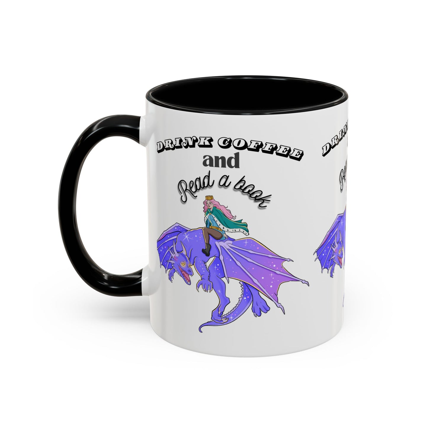 Fantasy Coffee Mug, Drink Coffee and Read a Book, Gift for Book Lovers, Dragon Themed Mug, Coffee Lover Gift, Reading Enthusiast