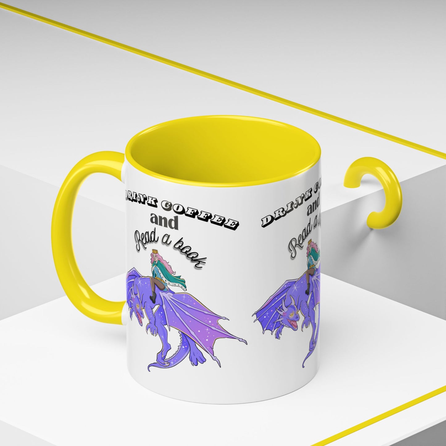 Fantasy Coffee Mug, Drink Coffee and Read a Book, Gift for Book Lovers, Dragon Themed Mug, Coffee Lover Gift, Reading Enthusiast