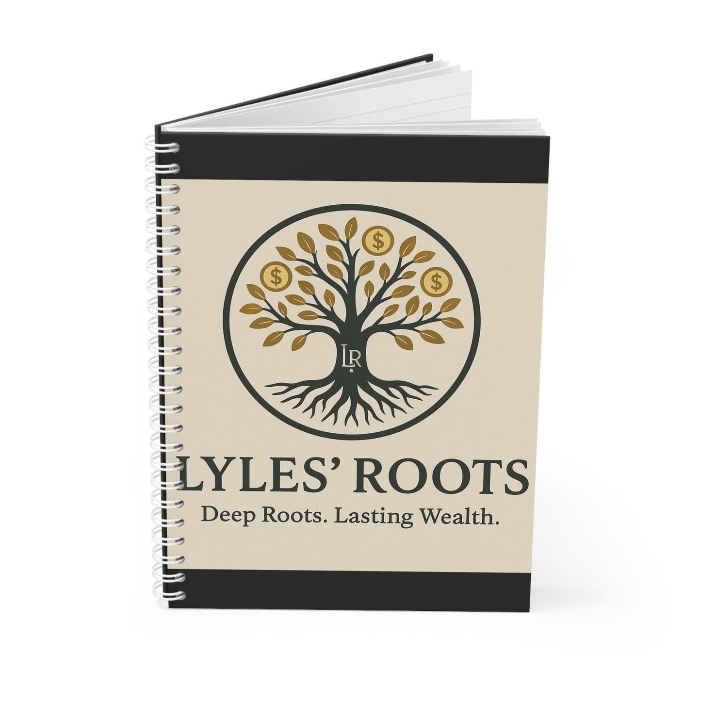 Lyles' Roots Brand Spiral Notebook, Eco-Friendly Journal, Inspirational Notepad, Gift for Entrepreneurs, Financial Planner, Personalized [...]