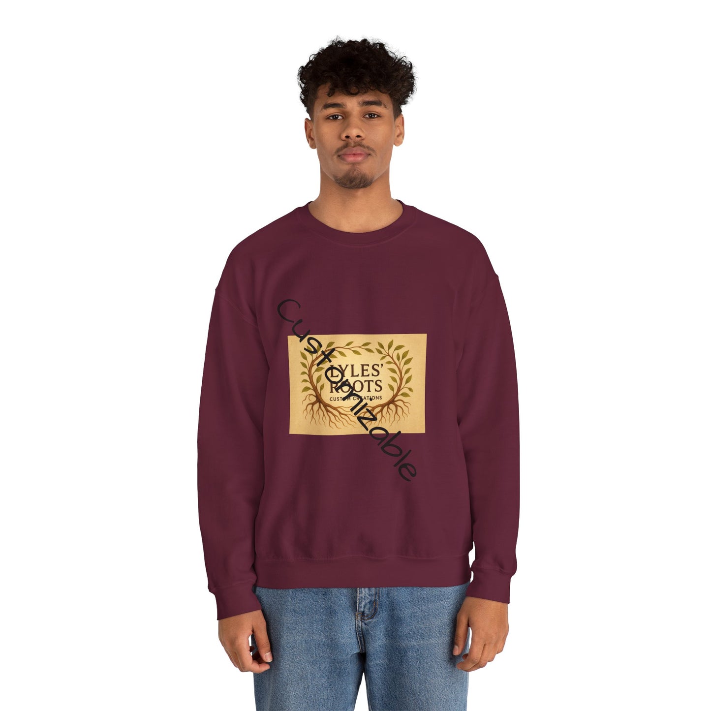 Vintage-Inspired Cozy Crewneck Sweatshirt — Customizable Embroidery
