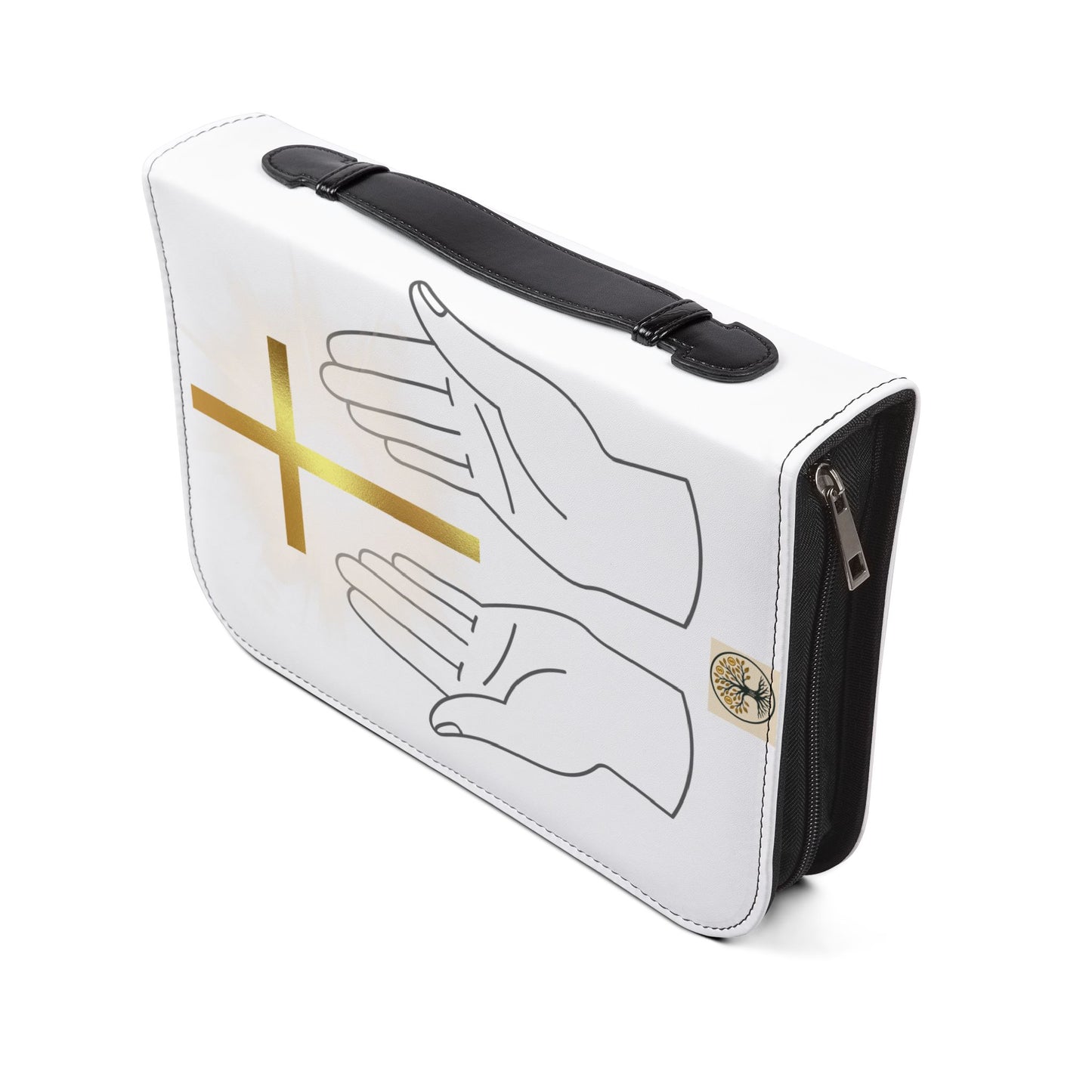 Christian Bible Cover with Cross and Hands, Religious Gifts, Church Supplies, Inspirational Accessories, Baptism or Confirmation
