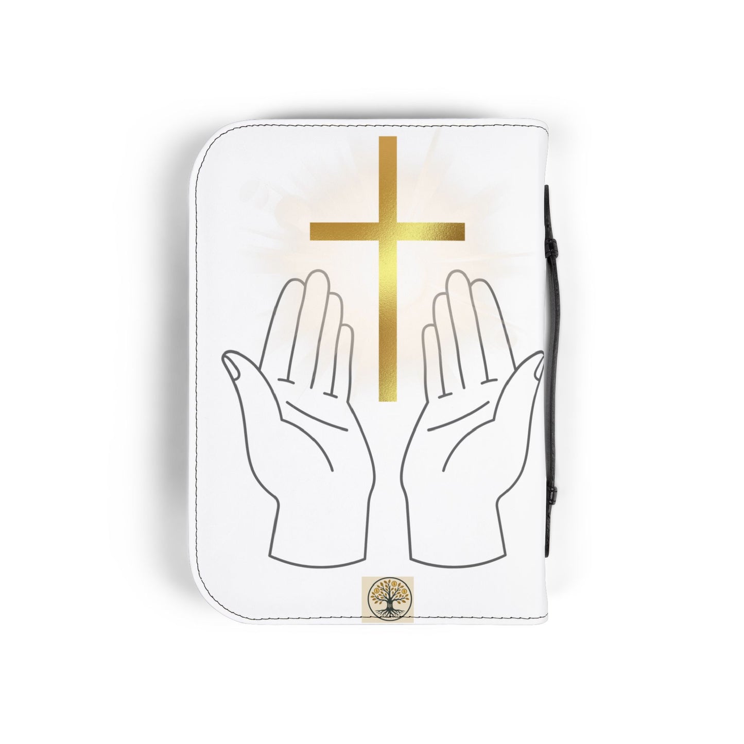 Christian Bible Cover with Cross and Hands, Religious Gifts, Church Supplies, Inspirational Accessories, Baptism or Confirmation
