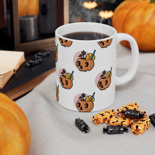 Cute hlloween Pattern Ceramic Mug - Coffee Tea Cup for Halloween Lovers, Fun Gift, Home Decor, Holiday, Office, Summer Vibes