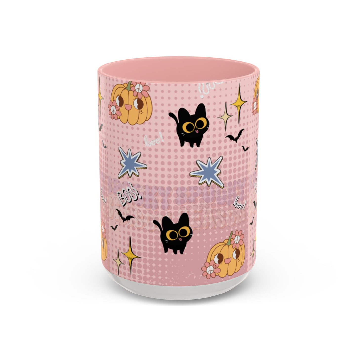 Whimsical Halloween Accent Coffee Mug, Cute Cat & Pumpkin Design, Perfect Gift for Cat Lovers, Holiday Decor, Spooky Season