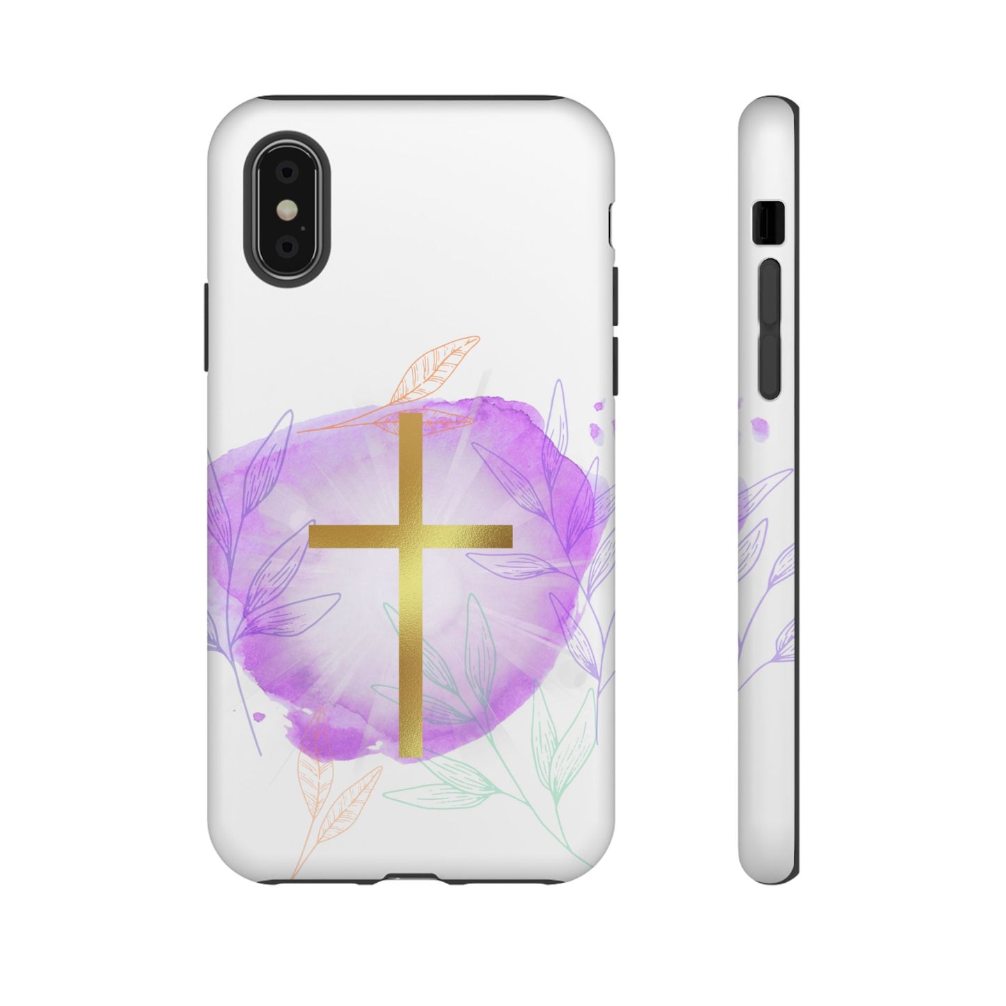 Christian Phone Case with Purple Floral Design, Tough and Stylish Smartphone Cover for Faith Lovers, Gift for Religious Friends, [...]
