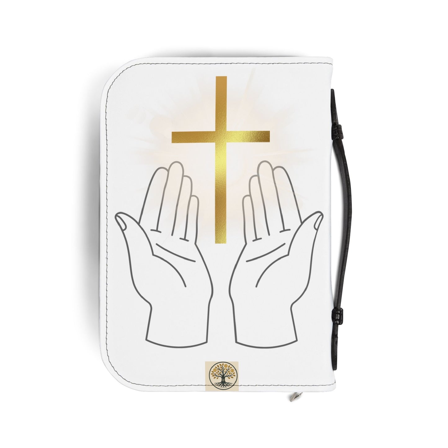 Christian Bible Cover with Cross and Hands, Religious Gifts, Church Supplies, Inspirational Accessories, Baptism or Confirmation