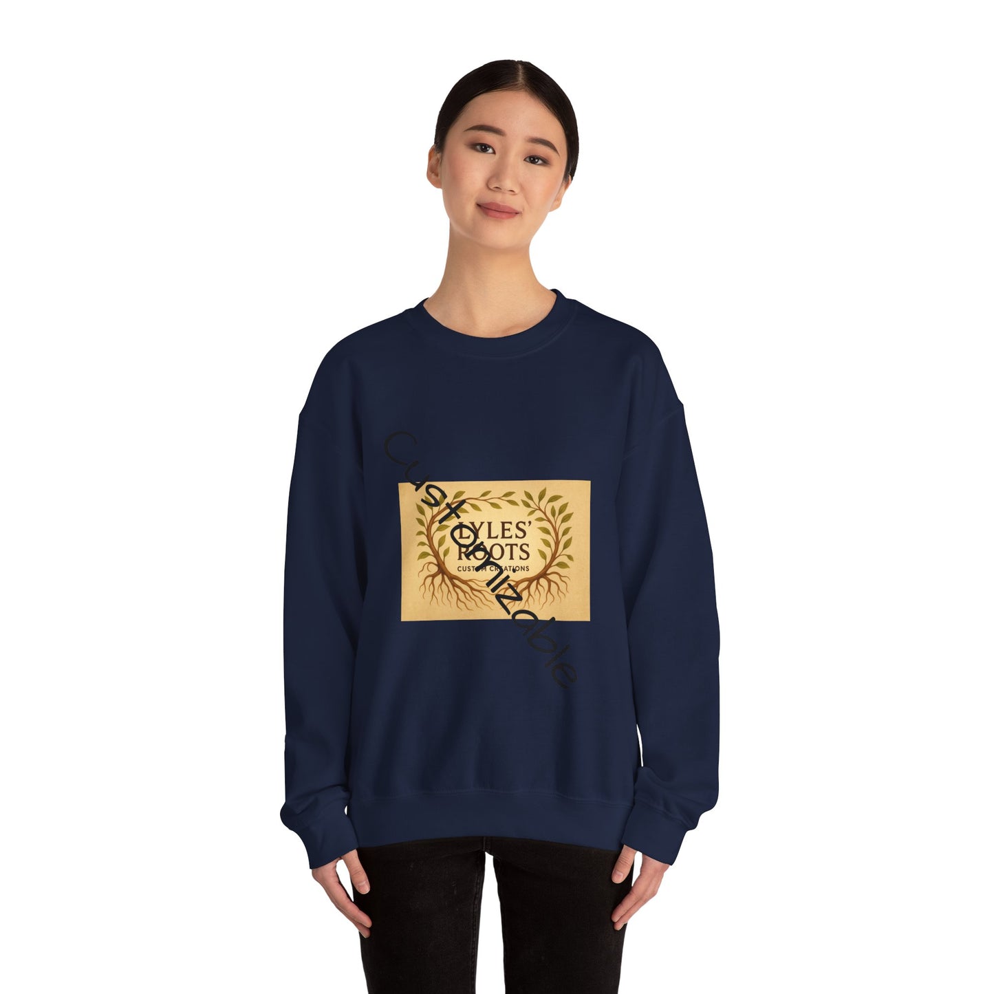 Vintage-Inspired Cozy Crewneck Sweatshirt — Customizable Embroidery