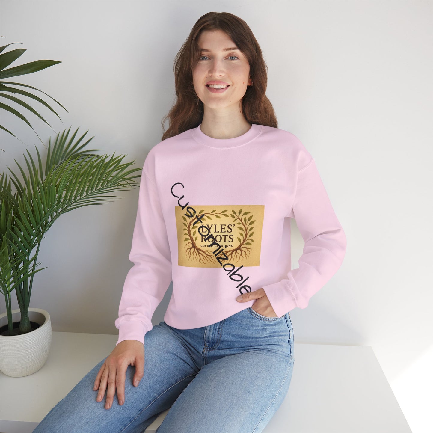 Vintage-Inspired Cozy Crewneck Sweatshirt — Customizable Embroidery