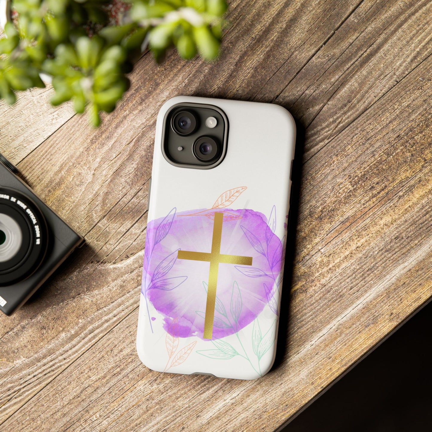 Christian Phone Case with Purple Floral Design, Tough and Stylish Smartphone Cover for Faith Lovers, Gift for Religious Friends, [...]