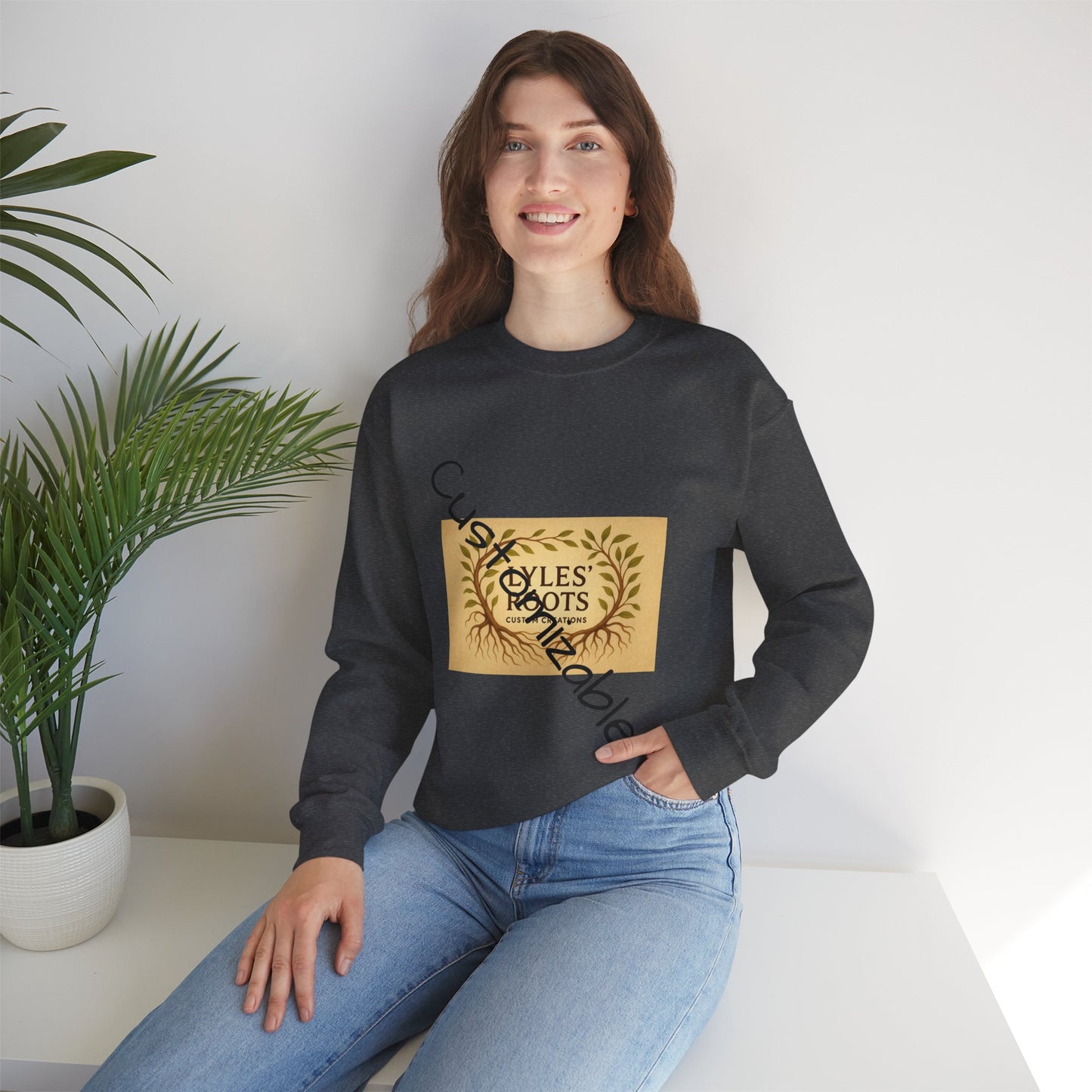 Vintage-Inspired Cozy Crewneck Sweatshirt — Customizable Embroidery