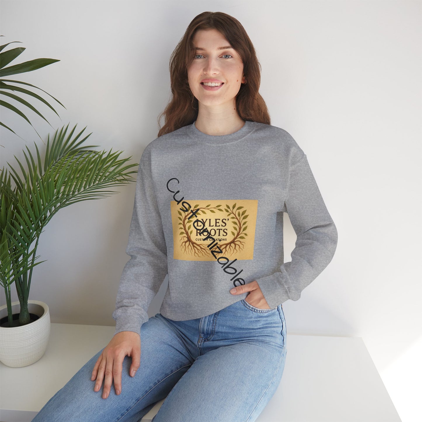 Vintage-Inspired Cozy Crewneck Sweatshirt — Customizable Embroidery