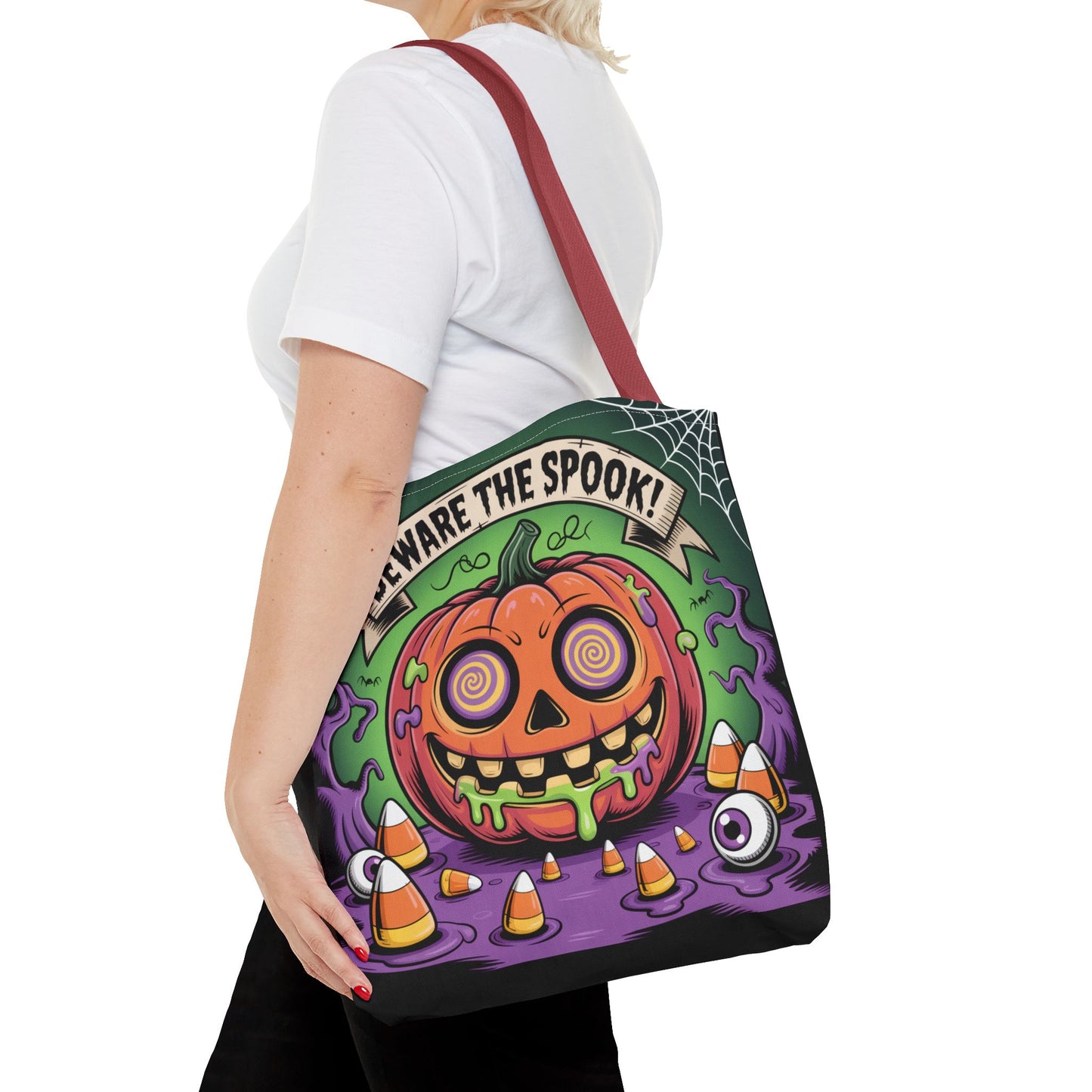 Halloween Tote Bag - Scary Fun, Trick or Treat, Pumpkin Design, Reusable Shopping Bag, Fall Decor, Spooky Spirit