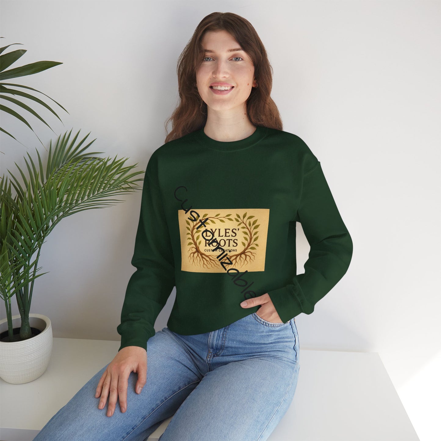 Vintage-Inspired Cozy Crewneck Sweatshirt — Customizable Embroidery