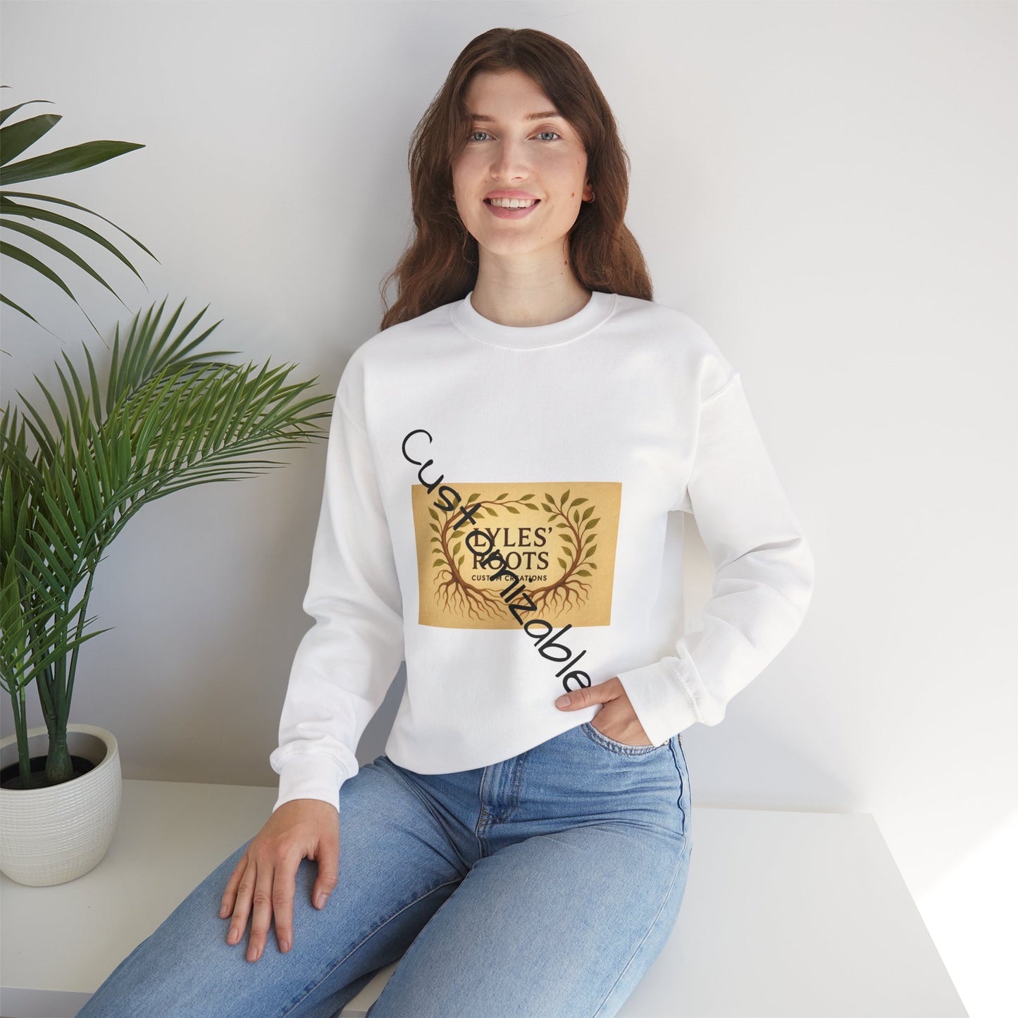 Vintage-Inspired Cozy Crewneck Sweatshirt — Customizable Embroidery