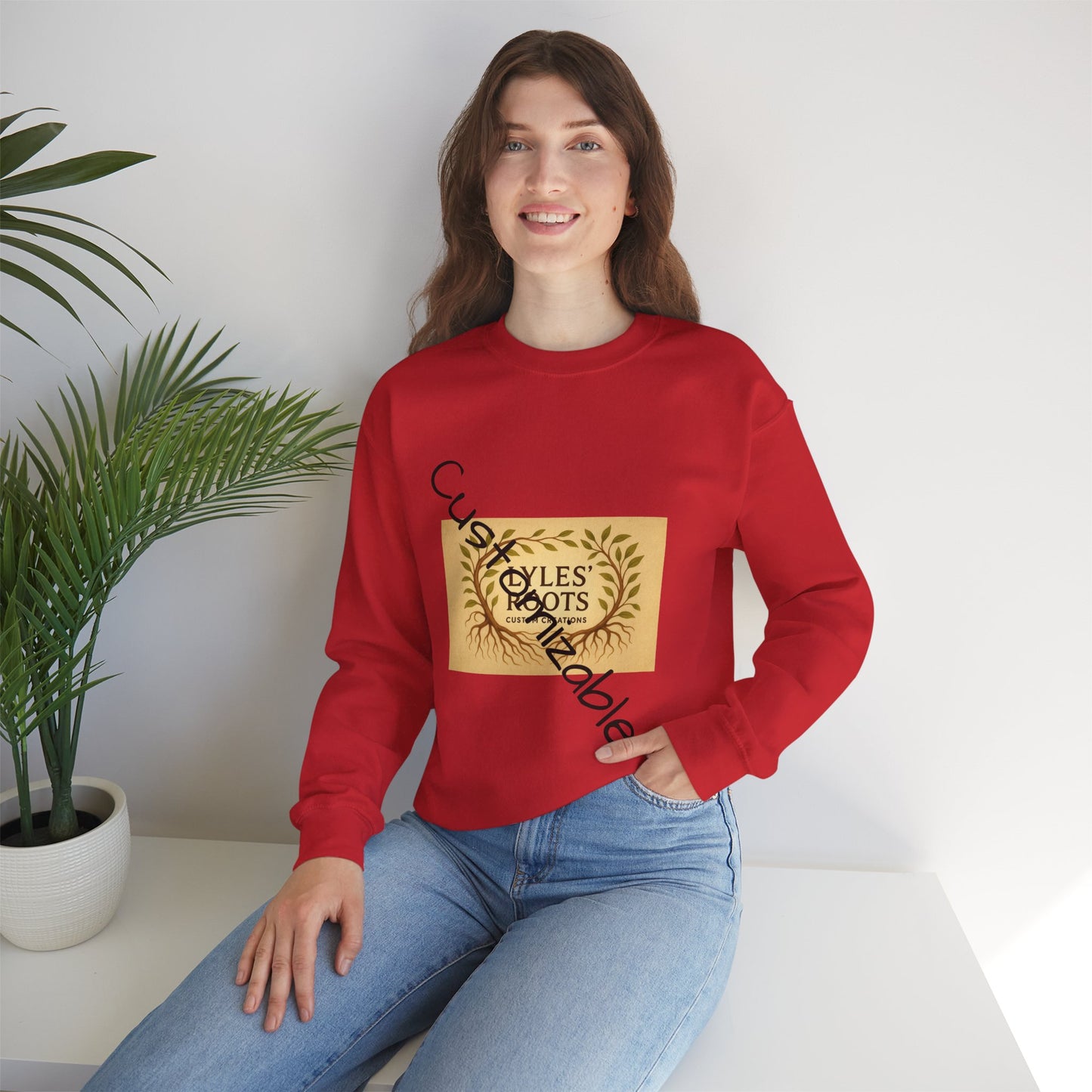 Vintage-Inspired Cozy Crewneck Sweatshirt — Customizable Embroidery