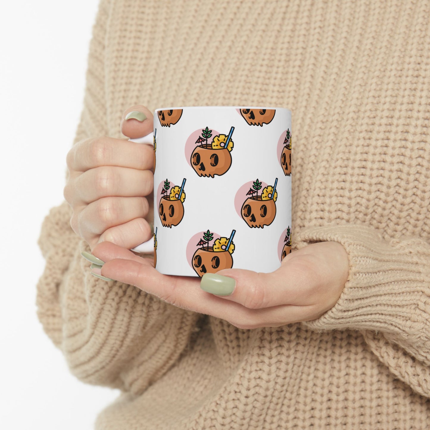 Cute hlloween Pattern Ceramic Mug - Coffee Tea Cup for Halloween Lovers, Fun Gift, Home Decor, Holiday, Office, Summer Vibes