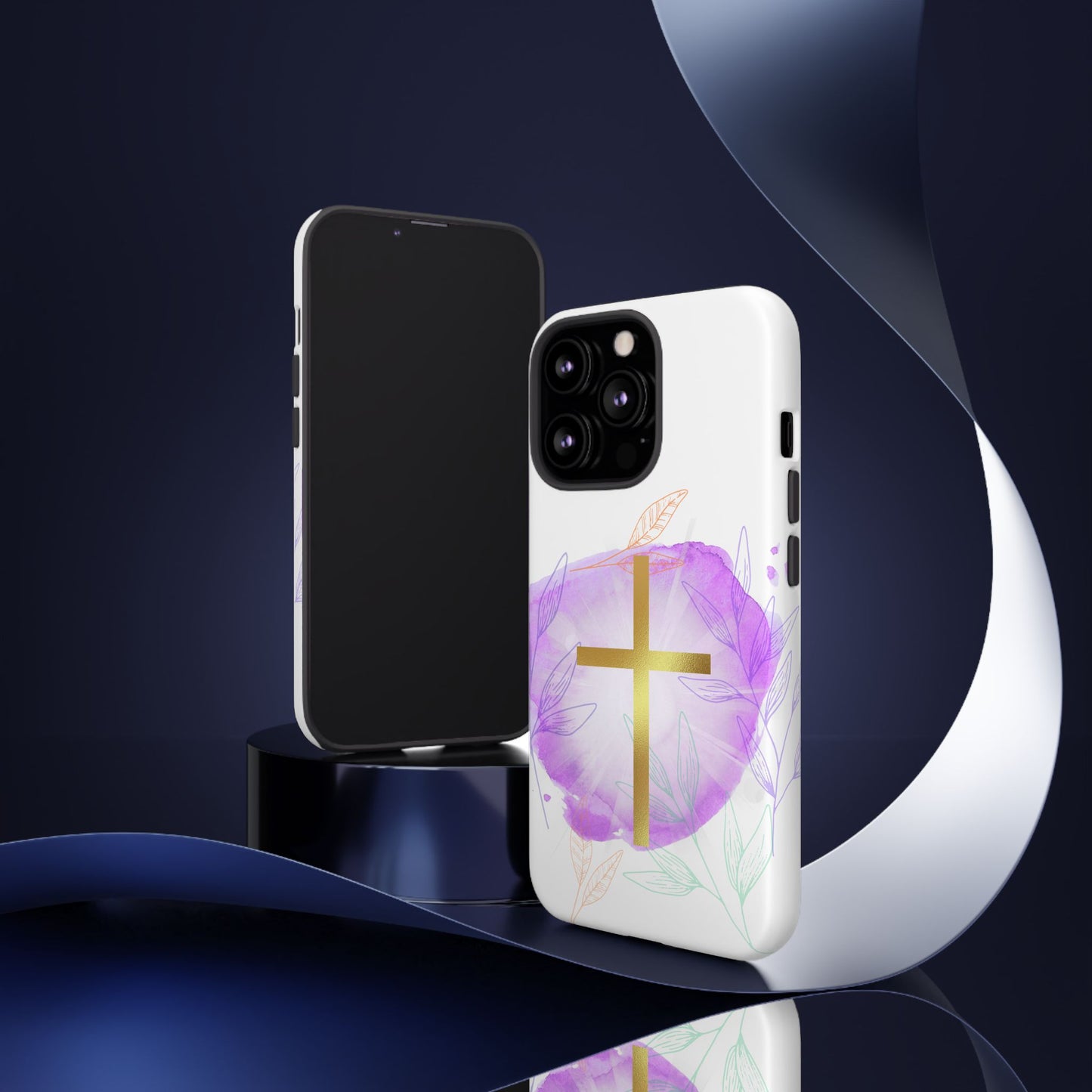 Christian Phone Case with Purple Floral Design, Tough and Stylish Smartphone Cover for Faith Lovers, Gift for Religious Friends, [...]