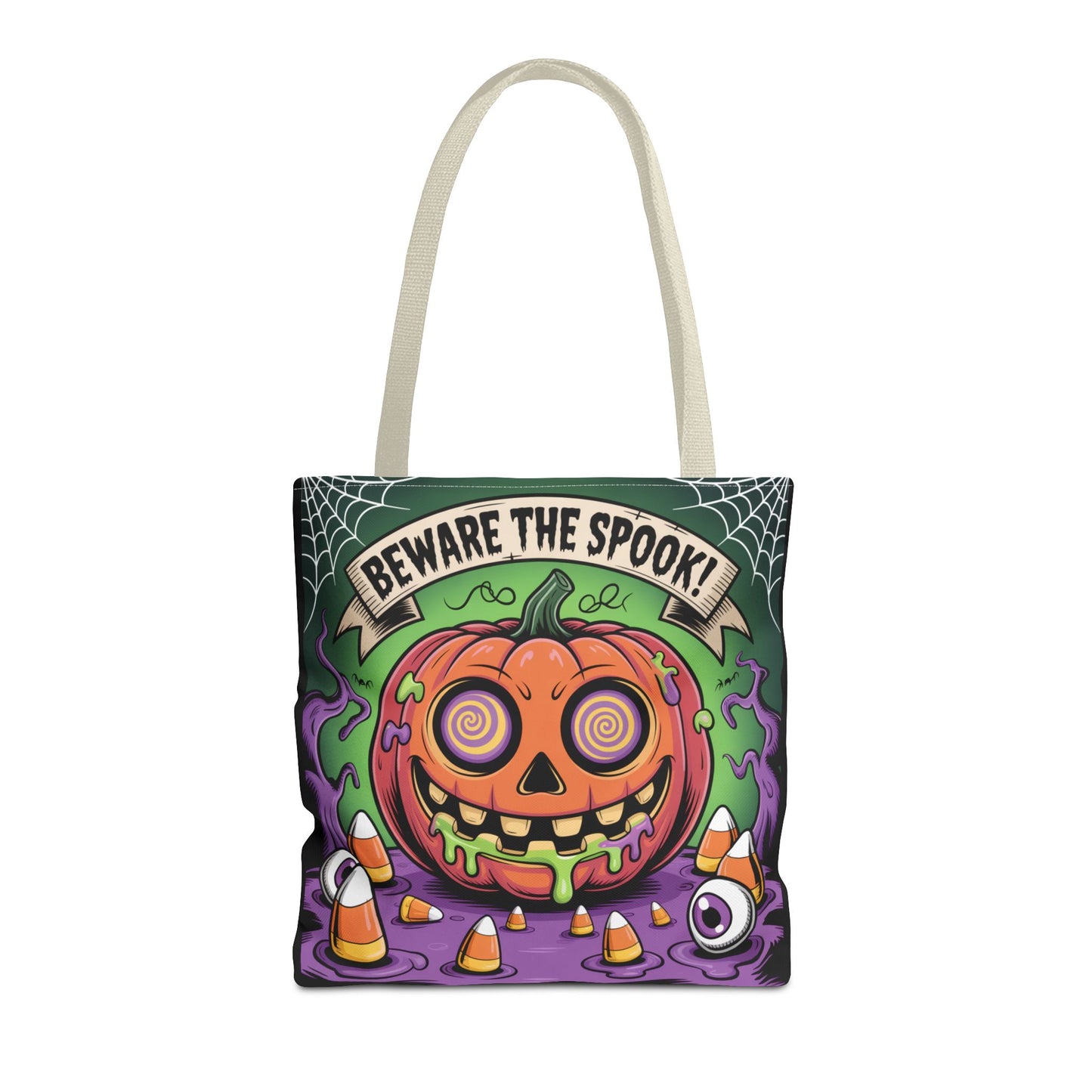 Halloween Tote Bag - Scary Fun, Trick or Treat, Pumpkin Design, Reusable Shopping Bag, Fall Decor, Spooky Spirit