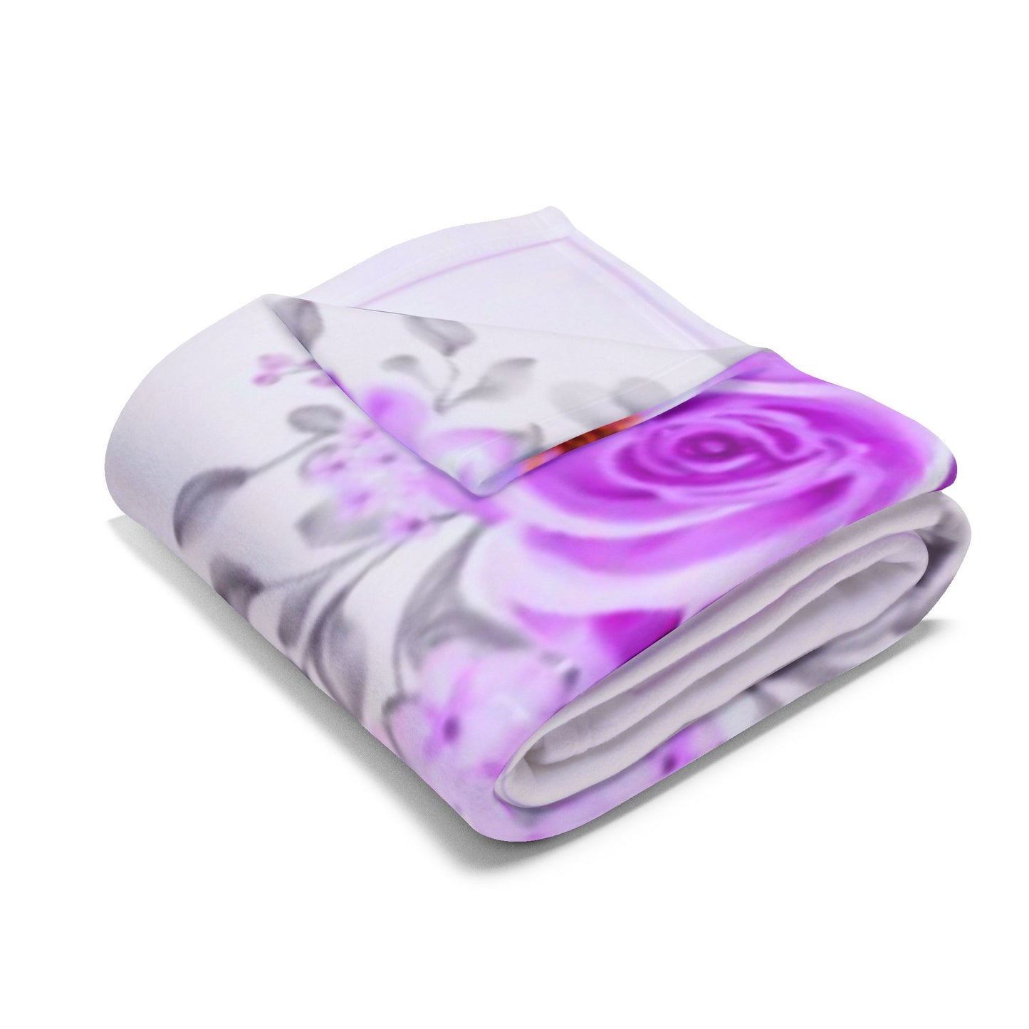 Cozy Floral Fleece Blanket with Bird Design, Gift for Nature Lovers, Throw Blanket, Purple Flower Blanket, Relaxation