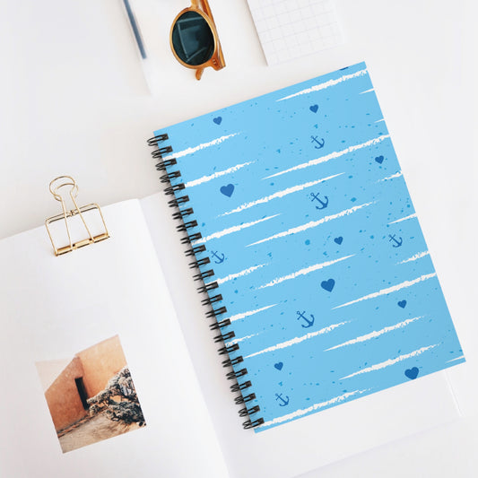 Nautical-Themed Spiral Notebook | Beach Vibes Journal for Sailors, Students, and Dreamers, Gifts for Sea Lovers, Ocean Decor
