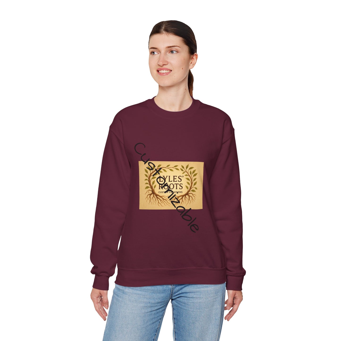 Vintage-Inspired Cozy Crewneck Sweatshirt — Customizable Embroidery